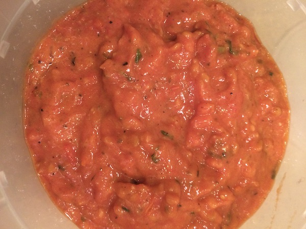 Pizza sauce from fresh tomatoes Ageless Gourmet