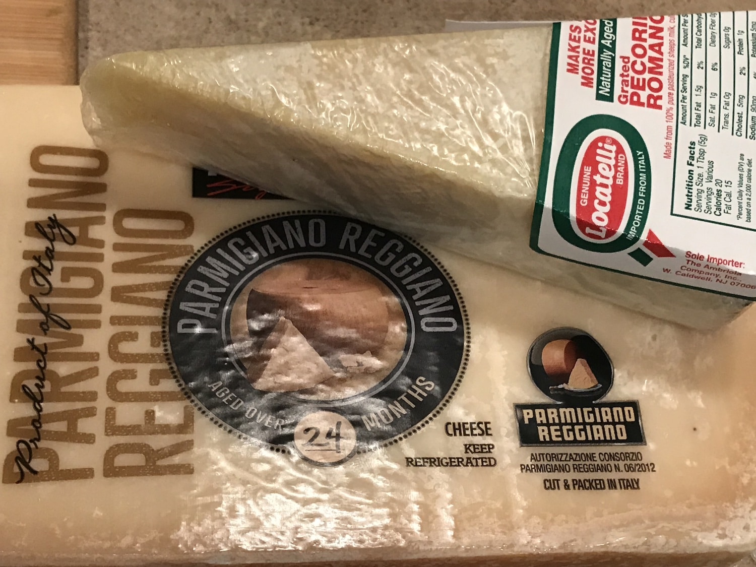 Parmegiano Reggiano and Pecorino Romano Cheese Ageless Gourmet